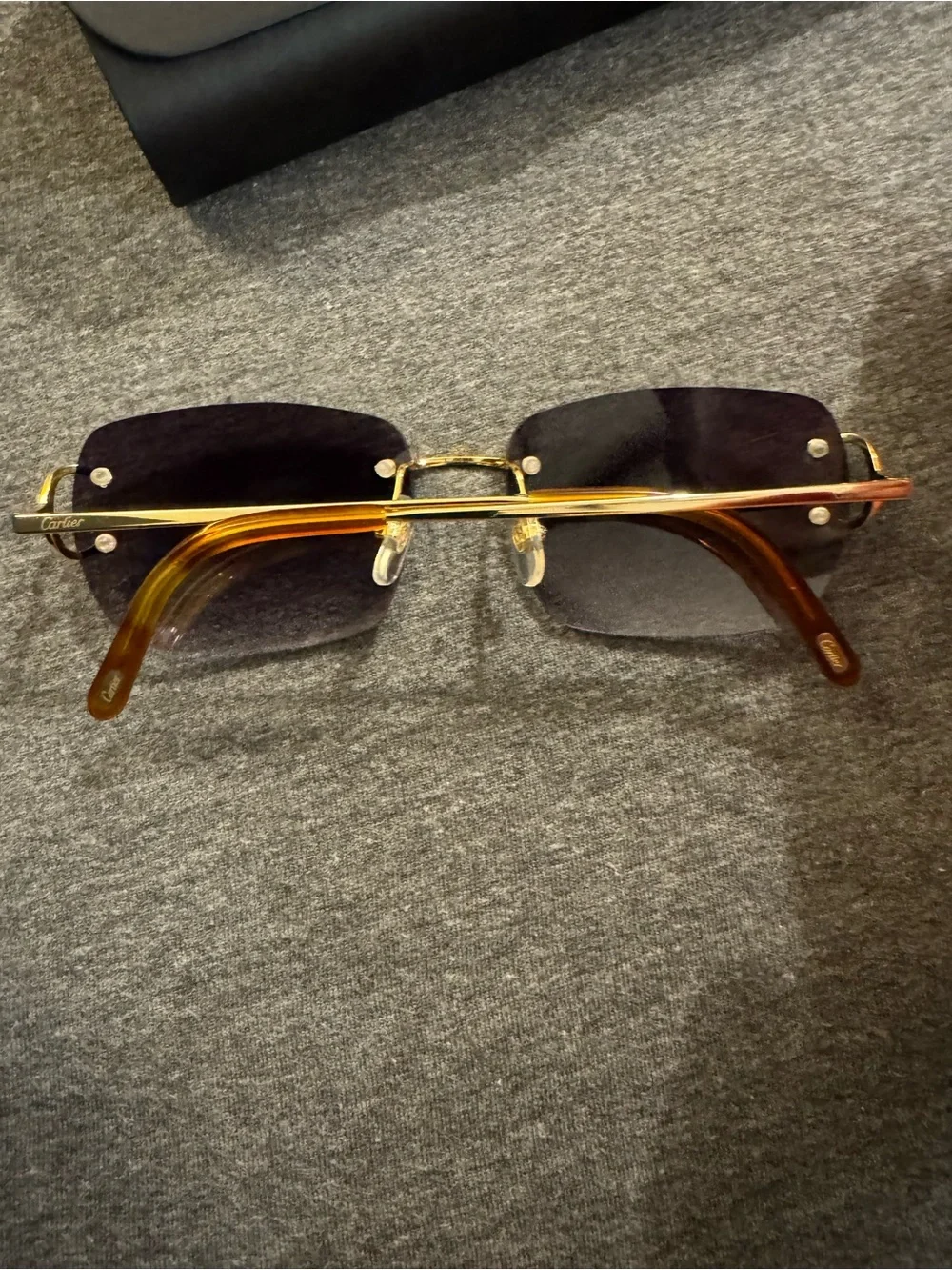 Cartier Gold Frame Sunglasses Wires